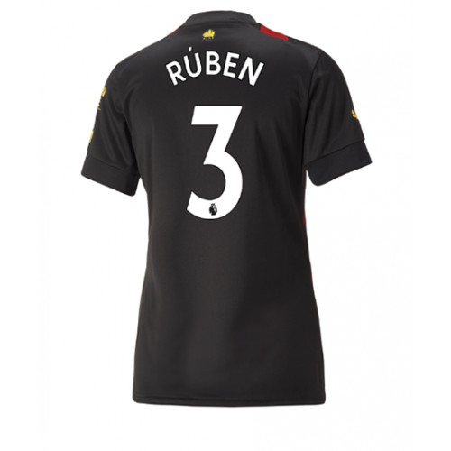 Fotbalové Dres Manchester City Ruben Dias #3 Dámské Venkovní 2022-23 Krátký Rukáv